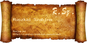 Ruszkai Szabina névjegykártya