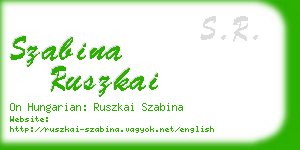 szabina ruszkai business card